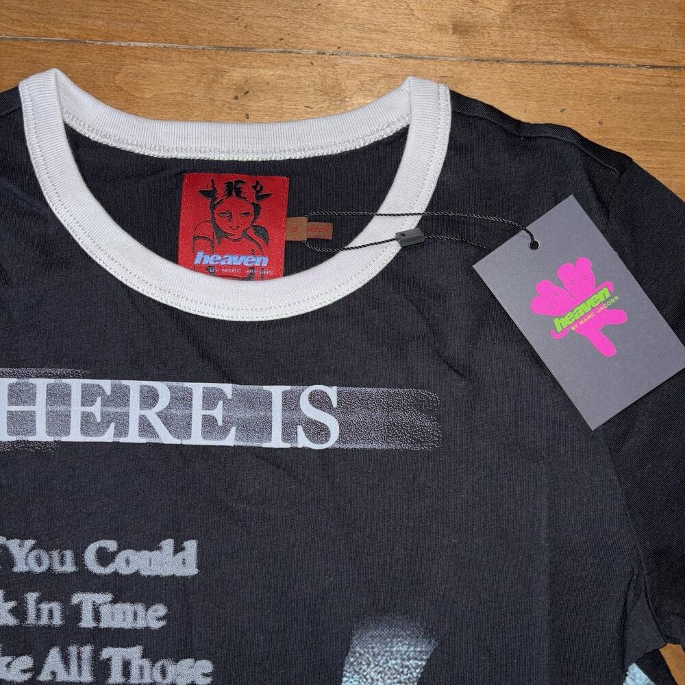 Heaven by Marc Jacobs Donnie Darko Black cropped baby tee Where Is Donnie? NWT - Picture 4 of 5